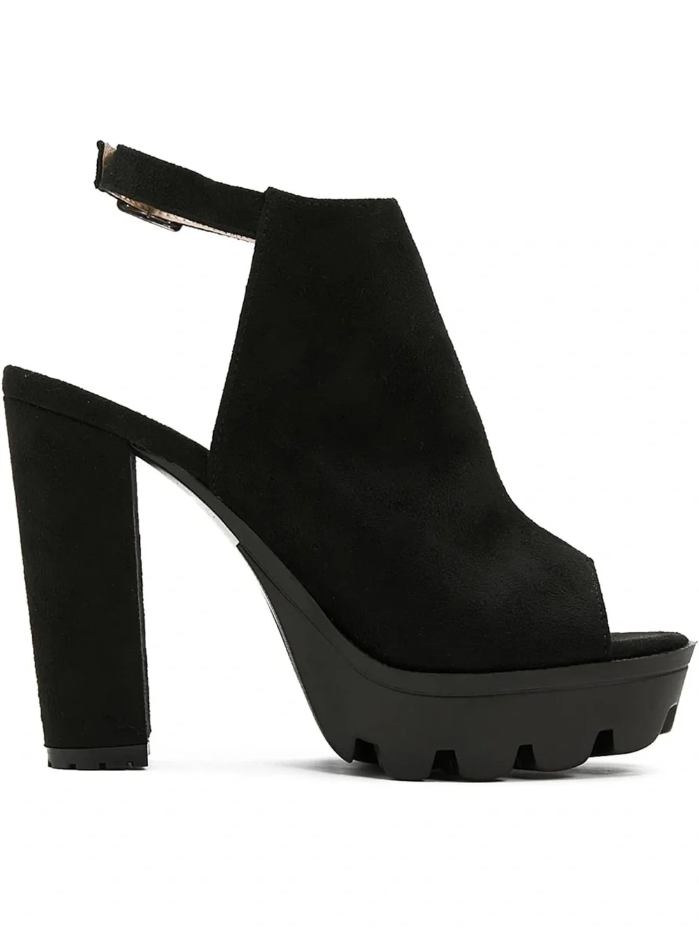 Women Platform Ankle Boots Open Peep Toe Chunky Block High Heel Platform